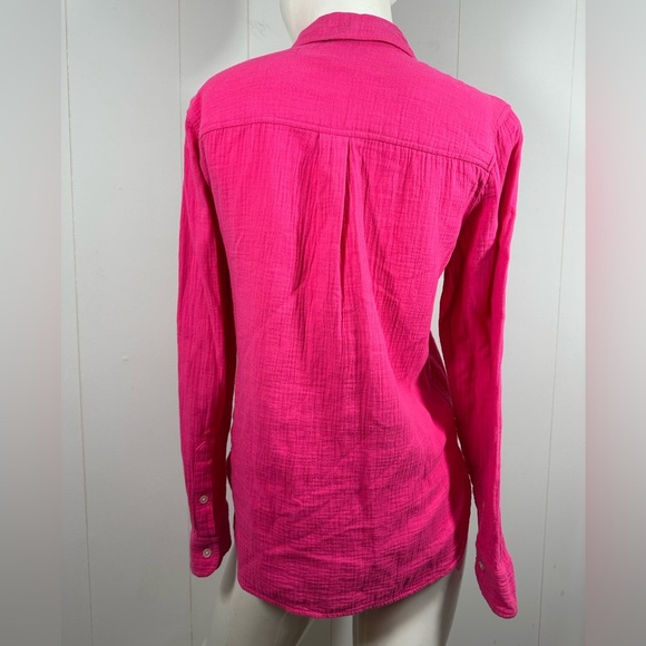 J Crew Shirt Womens Sz XS Classic Button Front Pocket Crinkle Cotton Re-Imagined - Picture 5 of 12